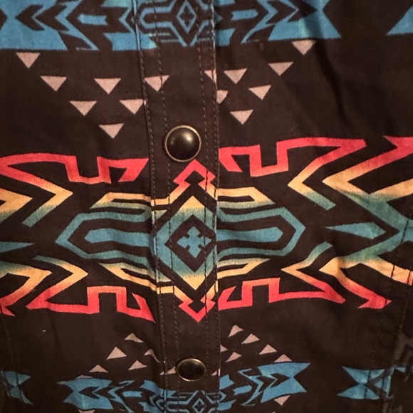 Rock & Roll Cowgirl Multicolor Button Down Shirt - Picture 3 of 5